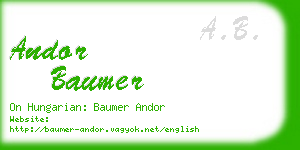 andor baumer business card